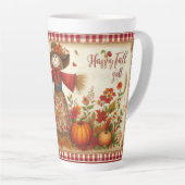 Tasse Latte Happy Fall Yall mignon Folk Art Scarecrow (Angle droit)