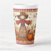 Tasse Latte Happy Fall Yall mignon Folk Art Scarecrow (Devant)