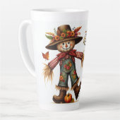 Tasse Latte Happy Fall Ya'll Scarecrow and Autumn Foliing (Angle gauche)