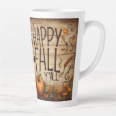 Tasse Latte Happy Fall Ya'll Scarecrow and Autumn Foliing (Droite)