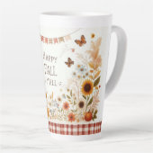 Tasse Latte Happy Fall Ya'll Scarecrow and Autumn Foliing (Angle droit)