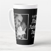 Tasse Latte Happy First Fête des pères 2 Photo Black (Angle gauche)