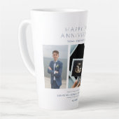 Tasse Latte Happy First Wedding Anniversary 3 Photos Collage (Angle gauche)