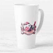 Tasse Latte Happy Halloween Banner with Castle, Pumpkin, Black (Angle droit)