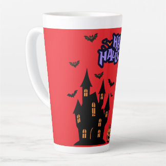 Tasse Latte Happy Halloween bright red