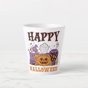 Tasse Latte Happy Halloween café brasse