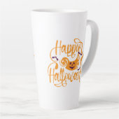 Tasse Latte Happy Halloween chauves-souris Jack-o'-lantern (Angle droit)