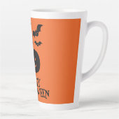 Tasse Latte Happy Halloween Citrouille Bat Minimal (Droite)