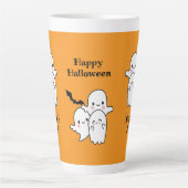 Tasse Latte Happy Halloween Personnaliser NOM Fantômes Bat (Devant)
