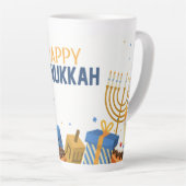 Tasse Latte Happy Hanukkah Entertaining (Angle droit)