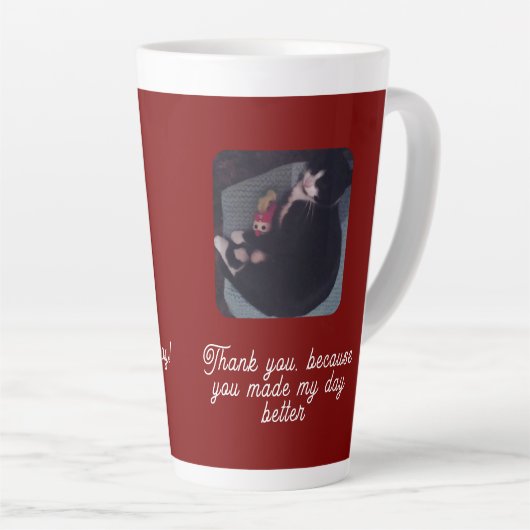 Tasse Latte Happy Meow Day ,Cat Lovers (Angle droit)