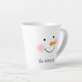 Tasse Latte Happy Snowman visage Personnalisé Nom Fête (Angle droit)