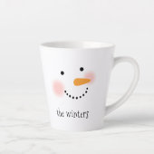 Tasse Latte Happy Snowman visage Personnalisé Nom Fête (Droite)
