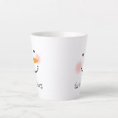 Tasse Latte Happy Snowman visage Personnalisé Nom Fête (Devant)