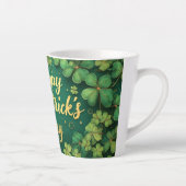 Tasse Latte Happy St. Patrick’s Day Clover Design (Droite)