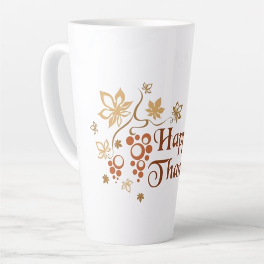 Tasse Latte Happy Thanksgiving (Angle gauche)