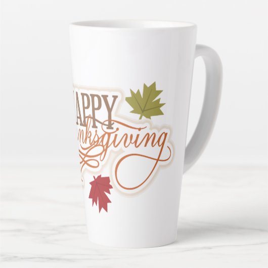 Tasse Latte Happy Thanksgiving (Angle droit)