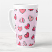 Tasse Latte Happy Valentine’s Day Romantic Red Heart Keepsake (Angle gauche)