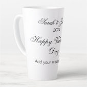 Tasse Latte Happy Valentine's day name date message simple ele (Angle gauche)
