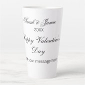 Tasse Latte Happy Valentine's day name date message simple ele (Devant)