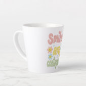 Tasse Latte Happy Vibes Retro Smiles Are Contagious (Angle gauche)