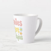 Tasse Latte Happy Vibes Retro Smiles Are Contagious (Angle droit)