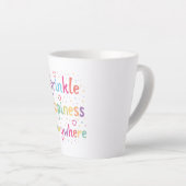 Tasse Latte Happy Vibes Sprinkle Happiness Confetti Art (Angle droit)