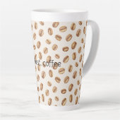 Tasse Latte Haricots de café à la crème (Angle droit)