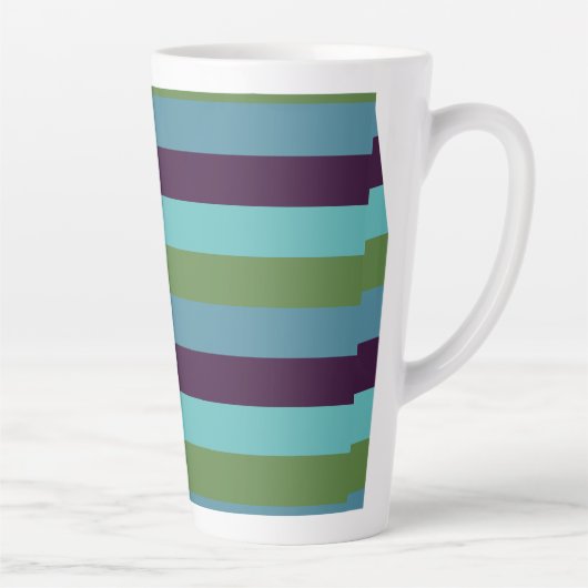 Tasse Latte Harmonie côtière rayée (Droite)