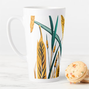 Tasse Latte Harmonie de récolte : Un Motif de blé sur une toil