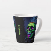 Tasse Latte Hauné noir gothique Halloween néon vert Cauldron (Angle droit)