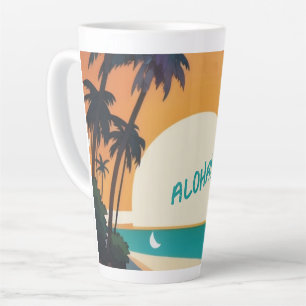 Tasse Latte Hawaiian/Aloha/Tropical/plage