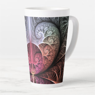 Tasse Latte Heartbeat, Abstrait surreal Imaginaire Fractal Art