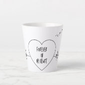 Tasse Latte Heartbeat Line Art - Vous êtes dans mon coeur pour (Devant)