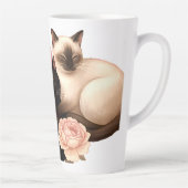 Tasse Latte Heartbound: Siamese & Black Cats in Bloom (Droite)