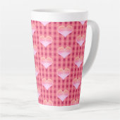 Tasse Latte Heart's Desire Hearts & Checked Tablecth Motif (Angle droit)
