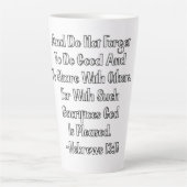 Tasse Latte Hebrews 13:16 Bible Verse (Devant)