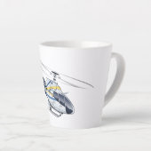 Tasse Latte Hélicoptère de dessin (Angle droit)