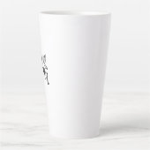Tasse Latte Hello Autumn Leaves Black and White Calligraphy (Devant)