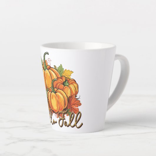 Tasse Latte Hello Fall - Cosy Citrouille Patch (Angle droit)