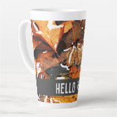 Tasse Latte Hello Fall Rainy Feuilles (Angle gauche)
