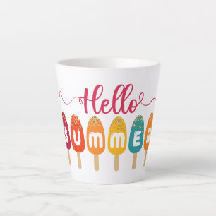Tasse Latte Hello Summer Colorful Popsicle