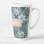 Tasse Latte Hello Winter Pines & Flowers (Droite)