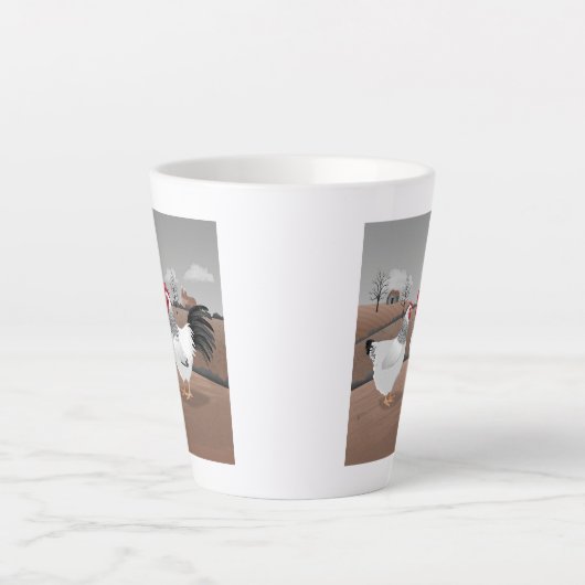 Tasse Latte Hen & Rooster (Devant)