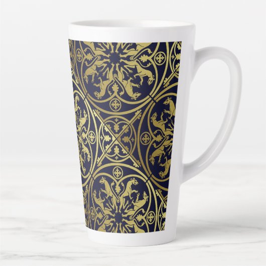 Tasse Latte Herald de la Renaissance médiévale Lion Leopard Me (Droite)