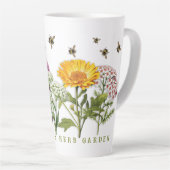 Tasse Latte Herbe Jardin Bumblebees Personnalisé (Angle droit)