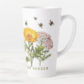 Tasse Latte Herbe Jardin Bumblebees Personnalisé (Droite)