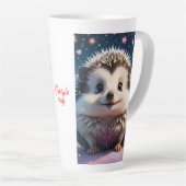 Tasse Latte Hérisson adorable avec étoiles et coeurs (Angle droit)