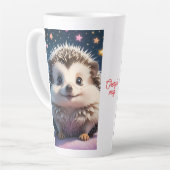 Tasse Latte Hérisson adorable avec étoiles et coeurs (Angle gauche)