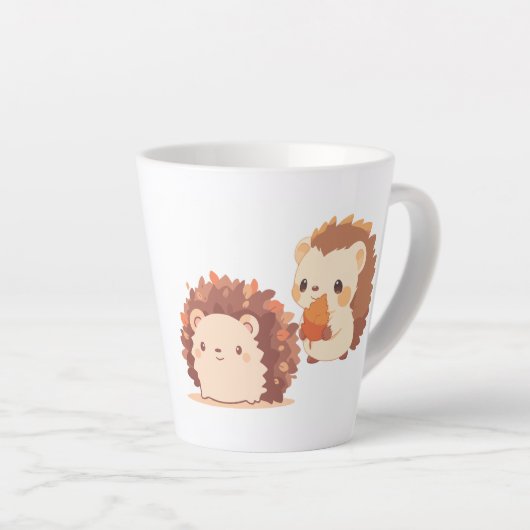 Tasse Latte Hérisson d'automne mignon - Kawaii animaux de forê (Angle droit)